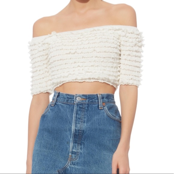 Ronny Kobo Collection Tops - {Ronny Kobo} White Crop Top sz M